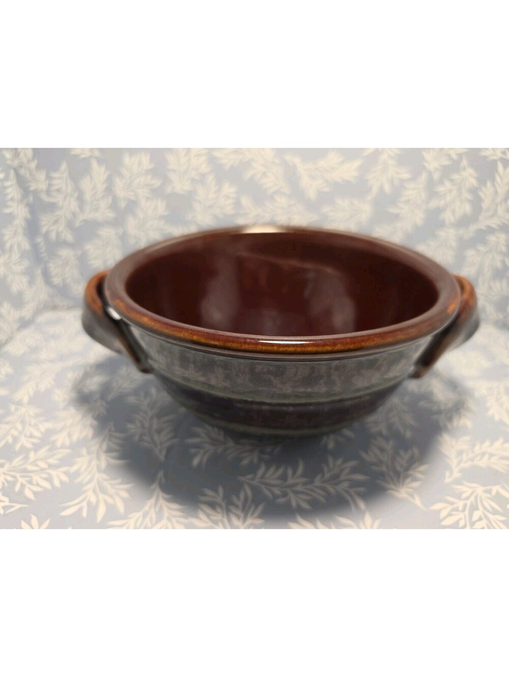 Brown Pottery Oven to Table Teleflora Gift Bowl Made in Portugal 8.5"x3.5"
